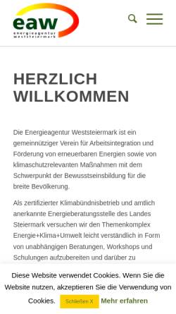 Vorschau der mobilen Webseite www.energie-agentur.at, Energieagentur Weststeiermark