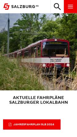 Vorschau der mobilen Webseite www.slb.at, Salzburger Lokalbahn