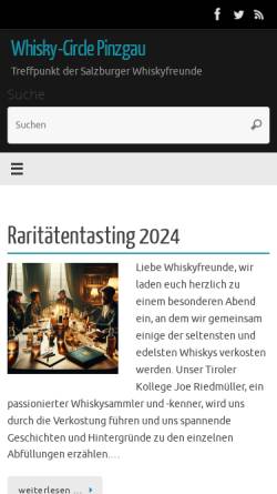 Vorschau der mobilen Webseite www.whisky-circle.info, Whisky-Circle Pinzgau