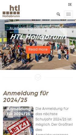 Vorschau der mobilen Webseite www.htl-hl.ac.at, Höhere Technische Lehranstalten (HTL) Hollabrunn