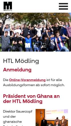 Vorschau der mobilen Webseite htl.moedling.at, HTBLuVA Mödling