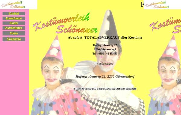 Vorschau von www.kostuemverleih-schoenauer.at, Kostümverleih Schönauer