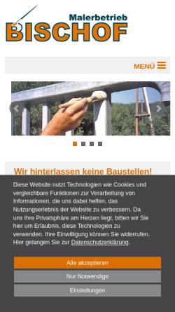 Vorschau der mobilen Webseite www.malerbischof.at, Malerbetrieb Bischof - Loosdorf