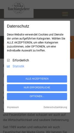 Vorschau der mobilen Webseite www.vetiska.at, Feuerlöscher Brandschutz Vetiska