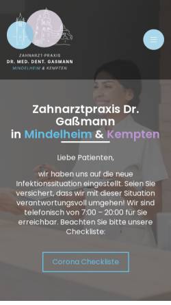 Vorschau der mobilen Webseite www.praxis-drgassmann.de, Praxis Dr. Silke Gaßmann