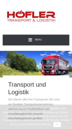 Vorschau der mobilen Webseite www.hoefler-trans.at, Höfler Transporte 