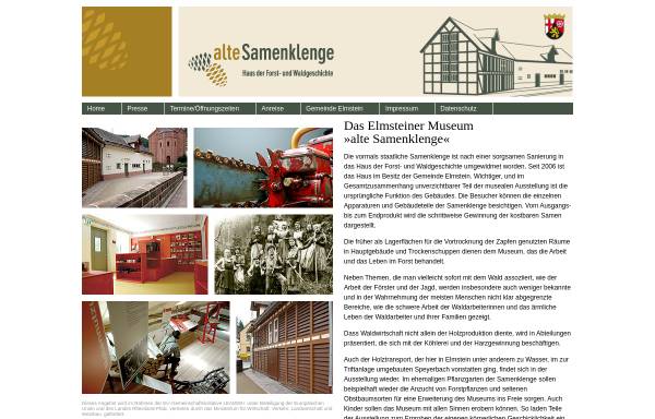 Vorschau von www.alte-samenklenge.de, Alte Samenklenge Elmstein - Haus der Forst- und Waldgeschichte