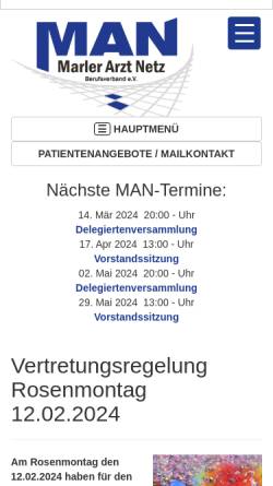 Vorschau der mobilen Webseite www.marler-arztnetz.de, Marler Arzt-Netz