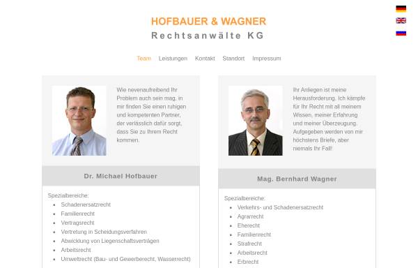 Vorschau von www.kanzlei-hofbauer.at, Rechtsanwaltkanzlei Hofbauer & Hofbauer & Wagner, St. Pölten