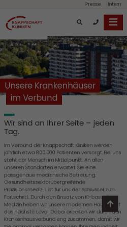 Vorschau der mobilen Webseite www.paracelsus-klinik-marl.de, Paracelsus Klinik