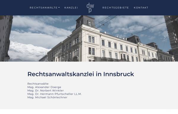 Vorschau von www.zeindl-doerge.at, Rechtsanwaltskanzlei Dr. Zeindl & Mag. Doerge, Innsbruck