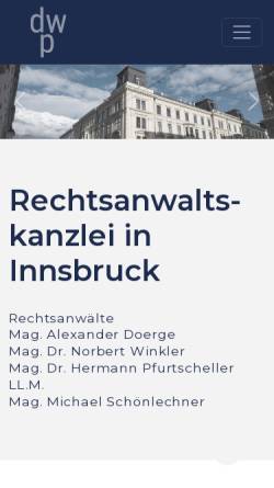 Vorschau der mobilen Webseite www.zeindl-doerge.at, Rechtsanwaltskanzlei Dr. Zeindl & Mag. Doerge, Innsbruck