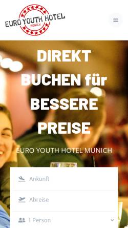 Vorschau der mobilen Webseite www.euro-youth-hotel.de, Euro Youth Hotel