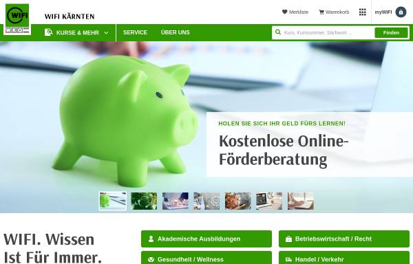 Vorschau von www.wifikaernten.at, Wirtschaftsförderungsinstitut Kärnten