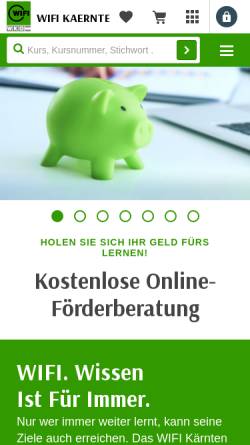 Vorschau der mobilen Webseite www.wifikaernten.at, Wirtschaftsförderungsinstitut Kärnten