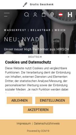 Vorschau der mobilen Webseite hirschag.com, Hirsch AG