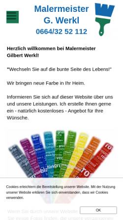 Vorschau der mobilen Webseite www.malerei-werkl.com, Malermeister G. Werkl