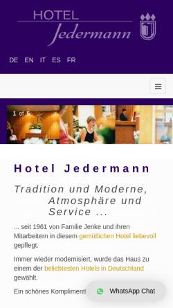 Vorschau der mobilen Webseite www.hotel-jedermann.de, Hotel Jedermann