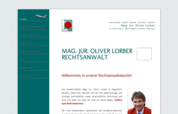 Vorschau von www.lorber.at, Rechtsanwalt Mag. iur. Oliver Lorber, Klagenfurt