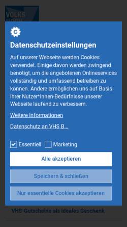 Vorschau der mobilen Webseite www.vhs-bludenz.at, Volkshochschule Bludenz