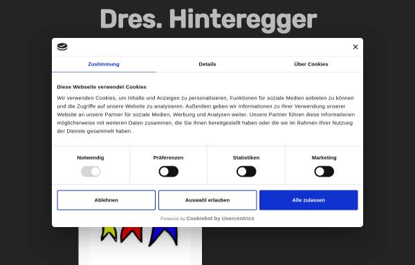 Vorschau von www.hinteregger.at, Praxis Dr. Hinteregger