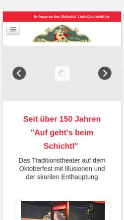 Vorschau der mobilen Webseite www.schichtl.by, Schichtl Theater und Wirtshaus - Inh. Manfred Schauer