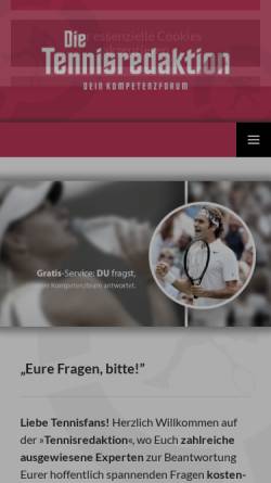 Vorschau der mobilen Webseite www.tennisredaktion.de, Tennis-Redaktion