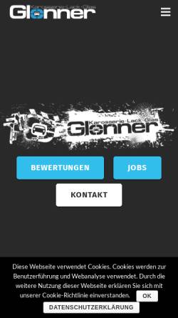 Vorschau der mobilen Webseite www.glonner.at, Karosseriebau Glonner
