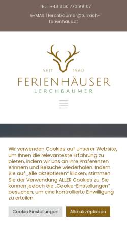 Vorschau der mobilen Webseite www.turrach-ferienhaus.at, Ferien auf der Turracher Höhe - Ferienhaus und -wohnungen