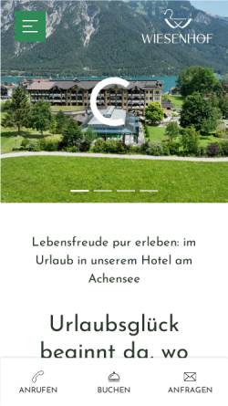 Vorschau der mobilen Webseite wiesenhof.at, Hotel Wiesenhof Pertisau