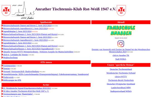 Vorschau von www.anrather-tk.de, Anrather Tischtennis-Klub Rot-Weiß 1947 e.V.