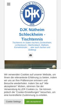 Vorschau der mobilen Webseite www.nuetheim-schleckheim.de, DJK Nütheim Schleckheim Tischtennisabteilung