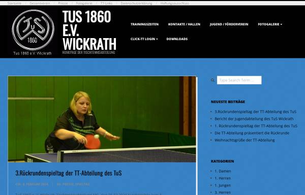 Vorschau von tt.tus-wickrath.de, TuS Wickrath 1860 e.V. -Tischtennisabteilung