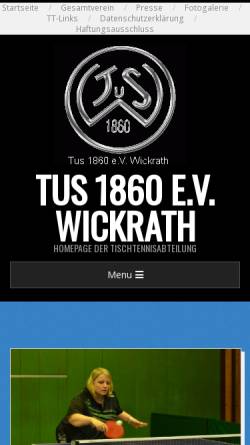 Vorschau der mobilen Webseite tt.tus-wickrath.de, TuS Wickrath 1860 e.V. -Tischtennisabteilung