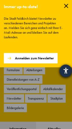 Vorschau der mobilen Webseite www.feldkirch.at, Alles über Feldkirch