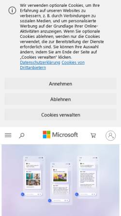Vorschau der mobilen Webseite www.microsoft.com, Windows.de