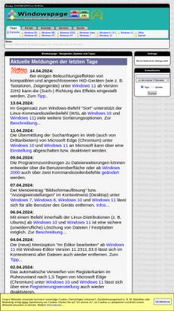 Vorschau der mobilen Webseite www.windowspage.de, Windowspage