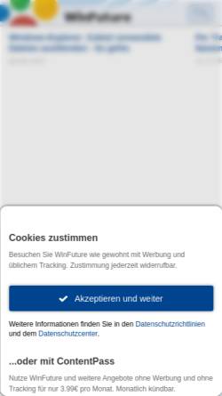 Vorschau der mobilen Webseite winfuture.de, WinFuture.de