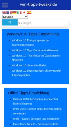 Vorschau der mobilen Webseite www.win-tipps-tweaks.de, Win-Tipps-Tweaks.de