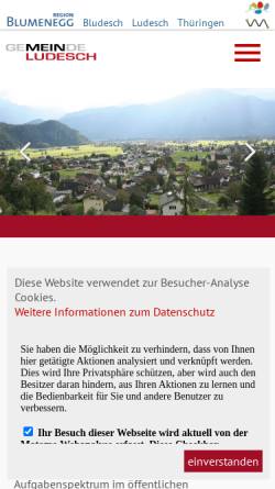 Vorschau der mobilen Webseite www.ludesch.at, Gemeinde Ludesch