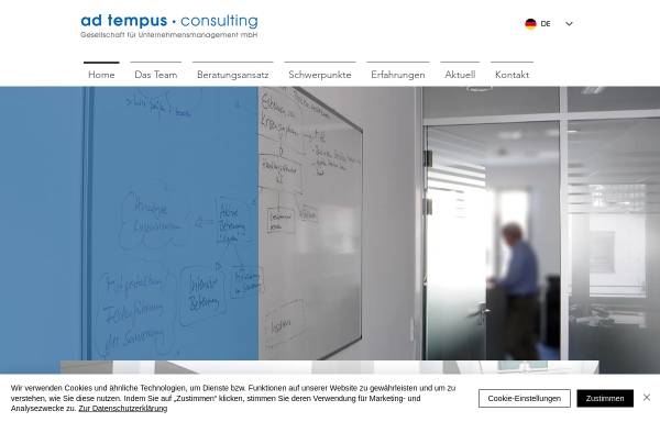 Vorschau von www.ad-tempus.com, Ad tempus - Consulting Gesellschaft für Unternehmensmanagement mbH.