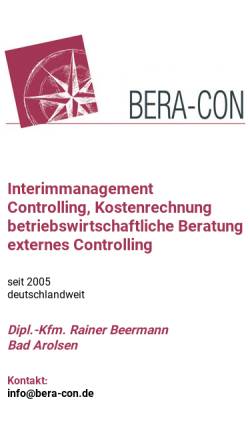 Vorschau der mobilen Webseite www.bera-con.de, Bera-Con Unternehmensberatung, Inh. Rainer Beermann