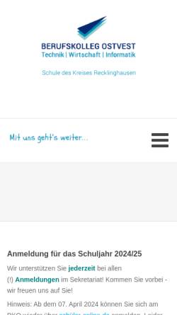 Vorschau der mobilen Webseite www.bk-ostvest.de, Berufskolleg Ostvest Datteln