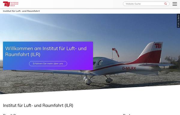 Vorschau von www.ilr.tu-berlin.de, Institut für Luft- und Raumfahrt (ILR) der Technischen Universität Berlin