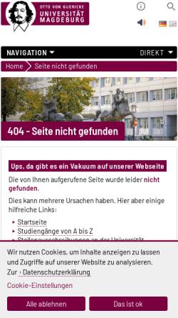 Vorschau der mobilen Webseite www.uni-magdeburg.de, Fakultät für Elektrotechnik und Informationstechnik der Universität Magdeburg
