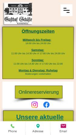 Vorschau der mobilen Webseite www.schaefle.com, Gasthof Schäfle