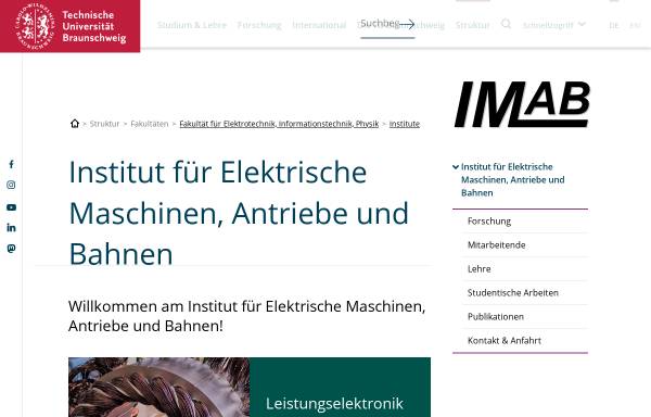 Vorschau von www.imab.de, Institut für Elektrische Maschinen, Antriebe und Bahnen