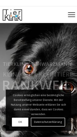 Vorschau der mobilen Webseite www.tierklinik.at, Tierklinik Schwarzmann