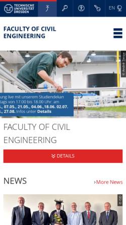 Vorschau der mobilen Webseite tu-dresden.de, Fakultät Bauingenieurwesen