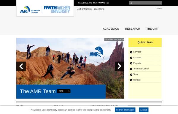 Vorschau von www.amr.rwth-aachen.de, Aufbereitung mineralischer Rohstoffe